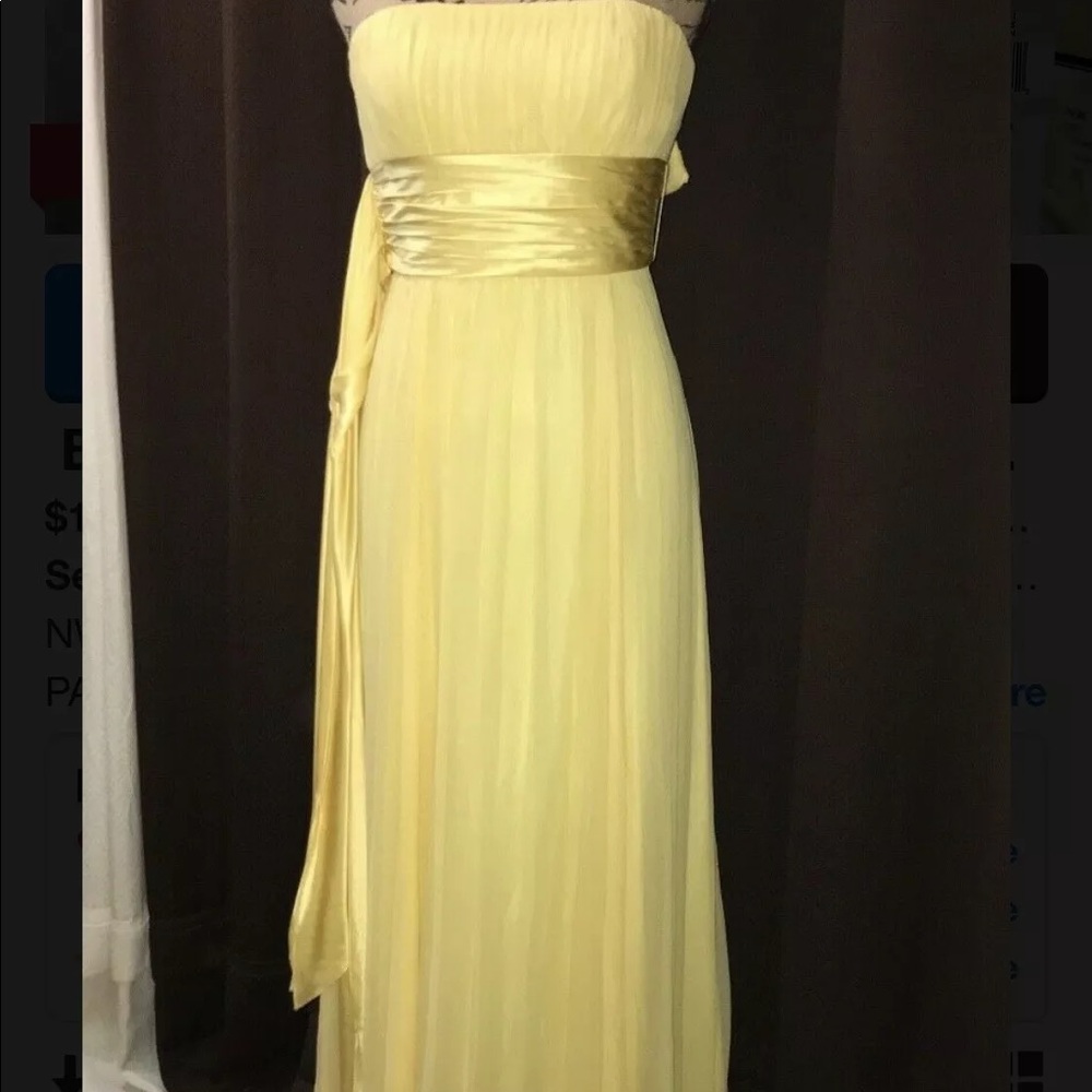 💛 BCBG Yellow Evening Maxi Dress size 6